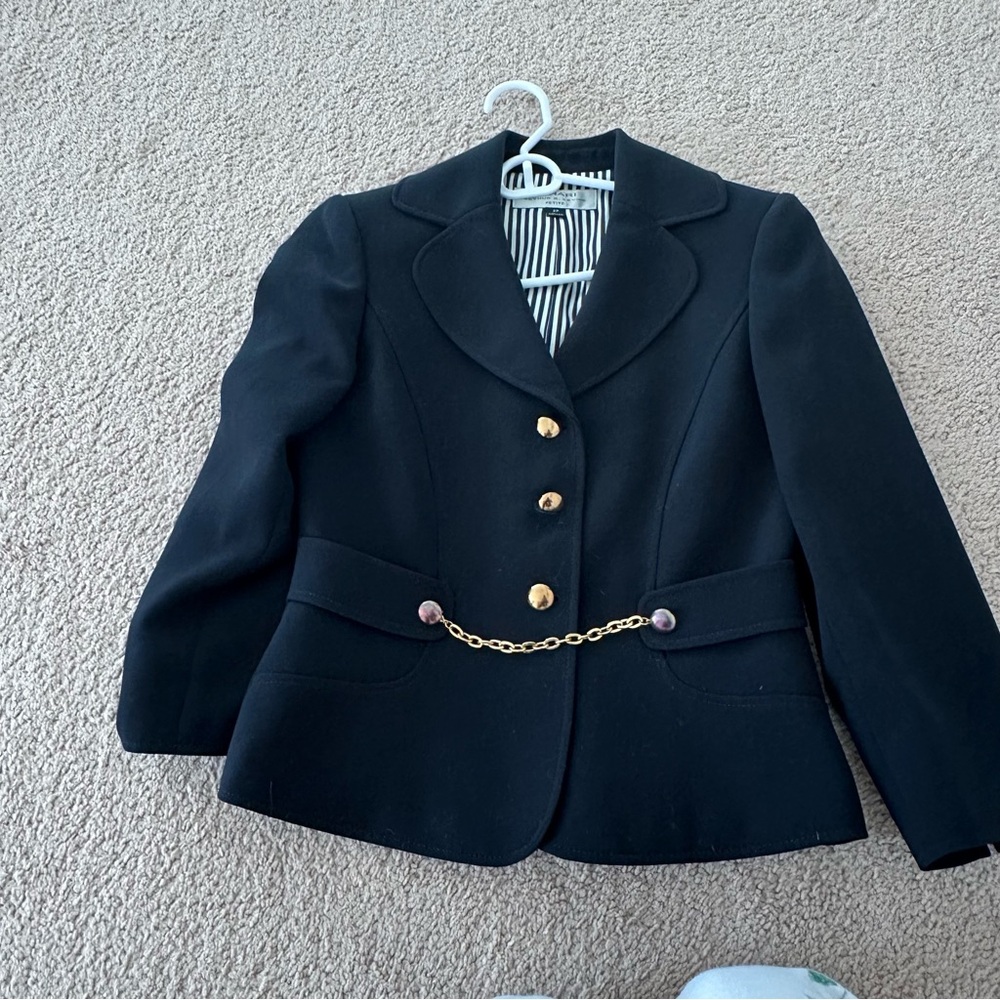 Tahari Black Blazer with Gold Buttons
